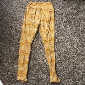 Yellow tribal print leggings